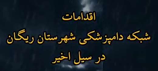 فتوکلیپ :اقدامات شبکه دامپزشکی شهرستان ریگان در سیل اخیر