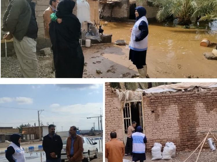 بازدید رئیس اداره دامپزشکی از دامداری های تحت تاثیر از سیل در بخش روداب شهرستان نرماشیر